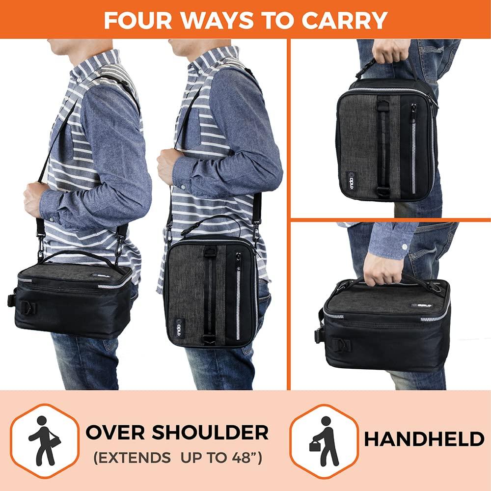 OPUX Insulated Lunch Box Men Women Adult, Compact Soft Cooler Bag Kids Boys Girls, Leakproof Small Pail Work School (Heather Charcoal, One Size)