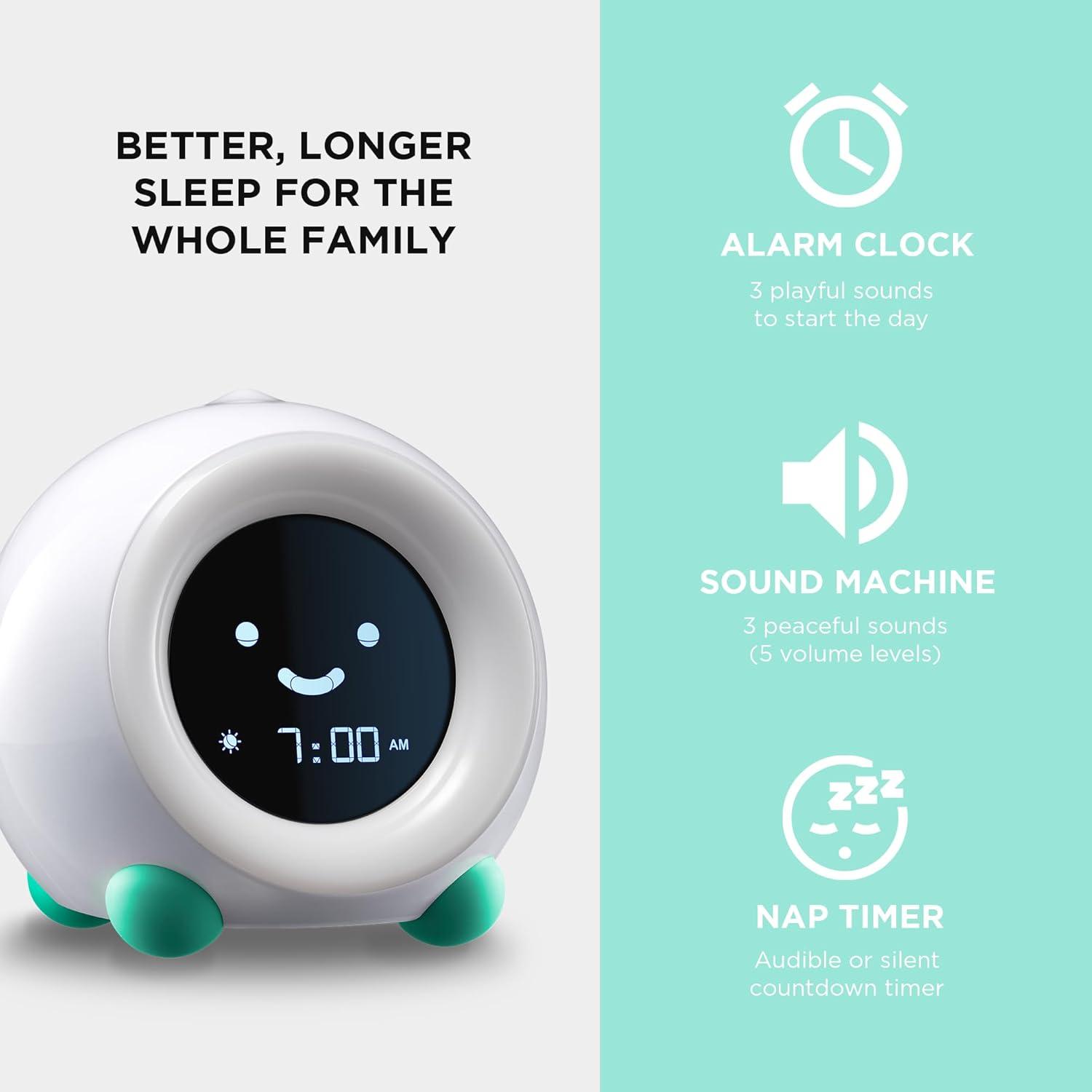 Ready To Rise Children's Sleep Trainer Night Light and Sleep Sounds Machine Alarm Clock - LittleHippo