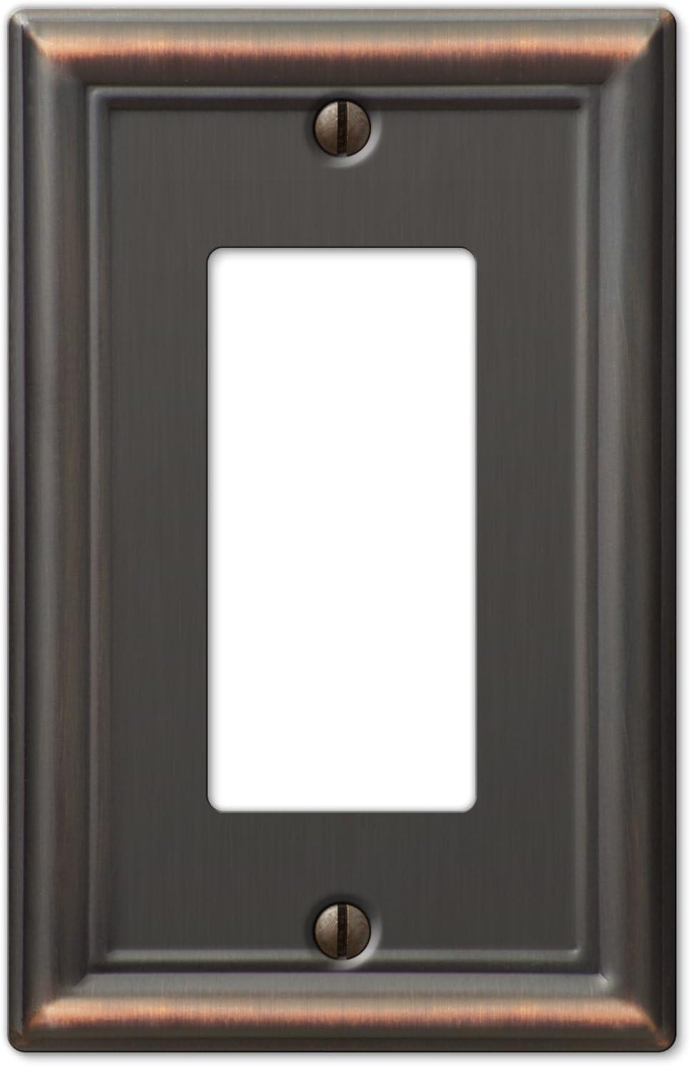 Amerelle Chelsea Aged Bronze Bronze 1 gang Stamped Steel Rocker Wall Plate 1 pk