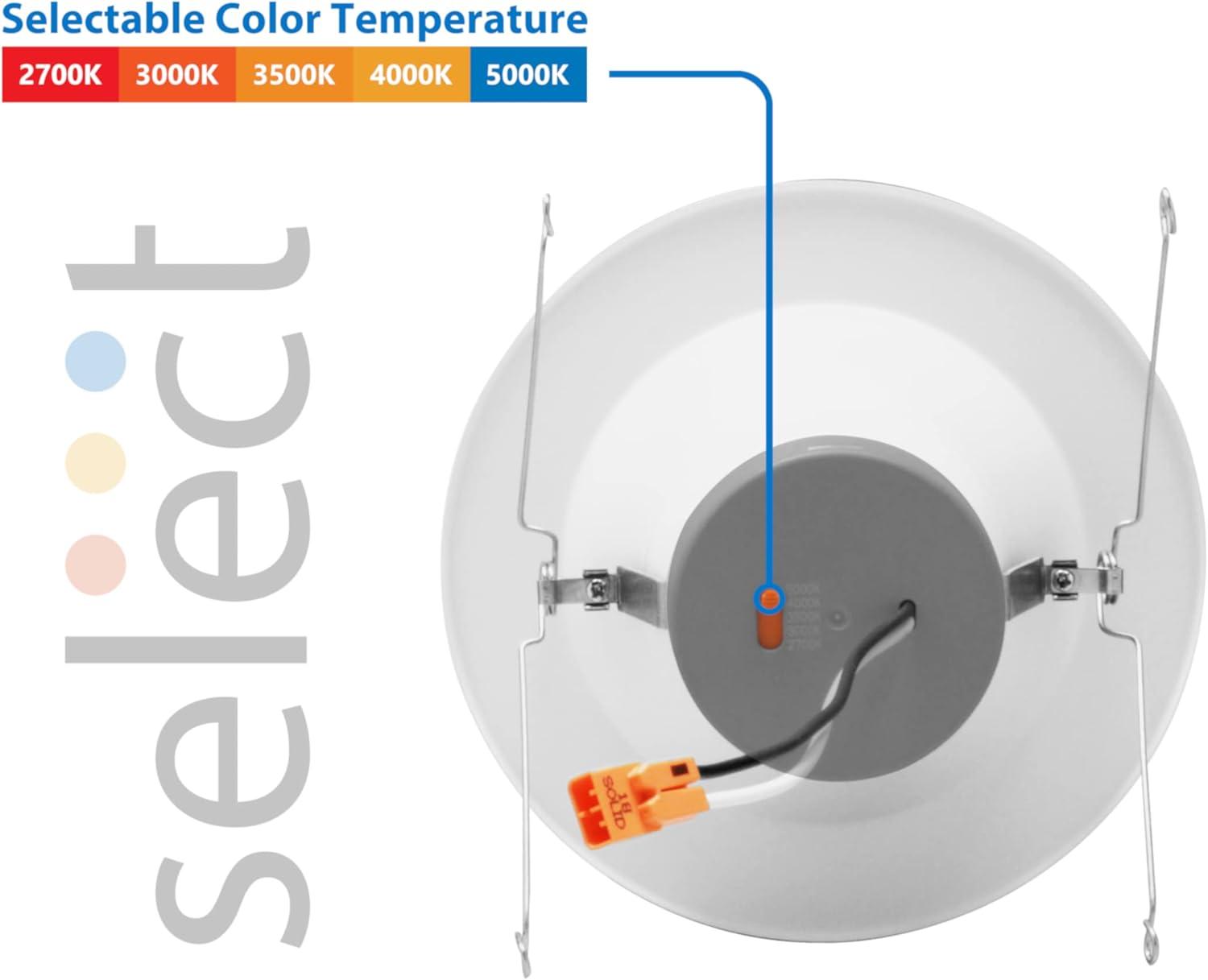 NICOR Lighting 6'' Selectable Color Temperature Dimmable Air-Tight IC Rated LED Retrofit Recessed Lighting Kit DLR56612120SWH