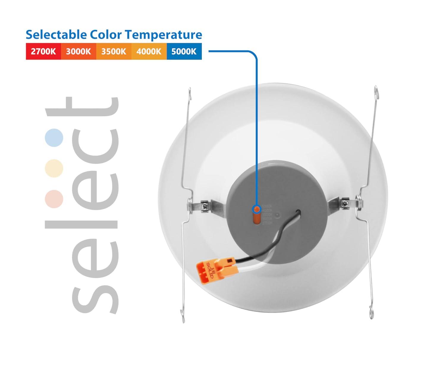 NICOR Lighting 6'' Selectable Color Temperature Dimmable Air-Tight IC Rated LED Retrofit Recessed Lighting Kit DLR56612120SWH