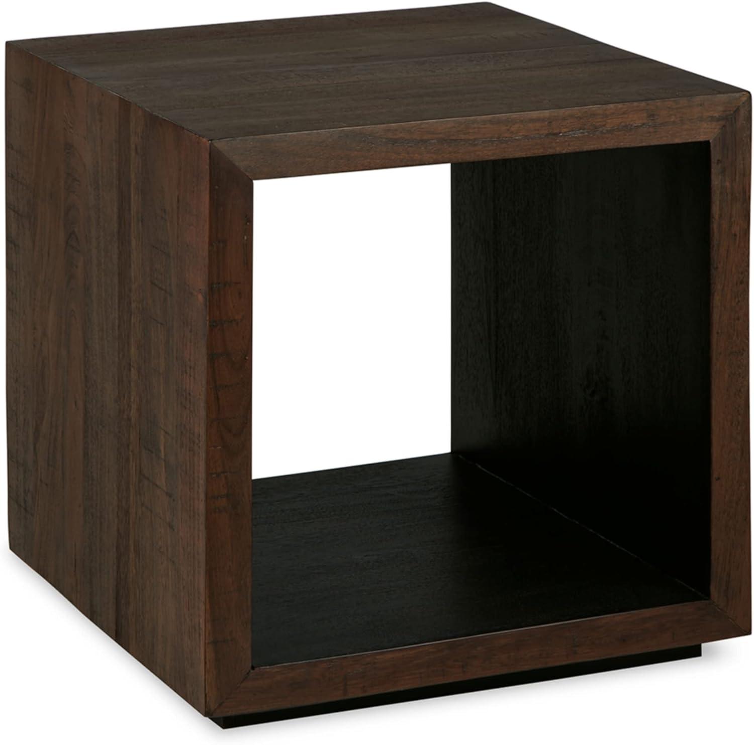 Hensington Solid Wood Block End Table with Storage