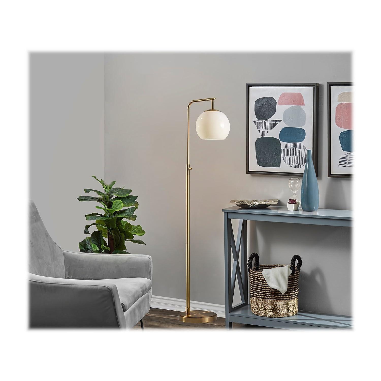 Simplee Adesso Globe 60" Antique Brass Floor Lamp with Globe Shade (AF47013-21)