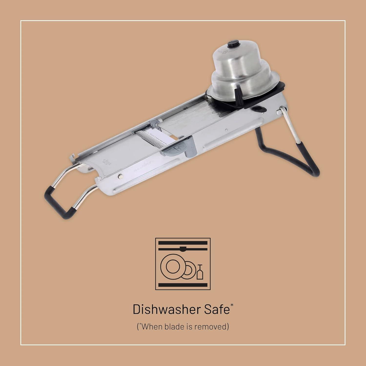 de Buyer LA MANDOLINE REVOLUTION - Removable, Double-Sided Stainless Steel Blade - Ideal for Cutting, Shredding, Dicing & Cubing - Includes Three Julienne Blades - Made in France