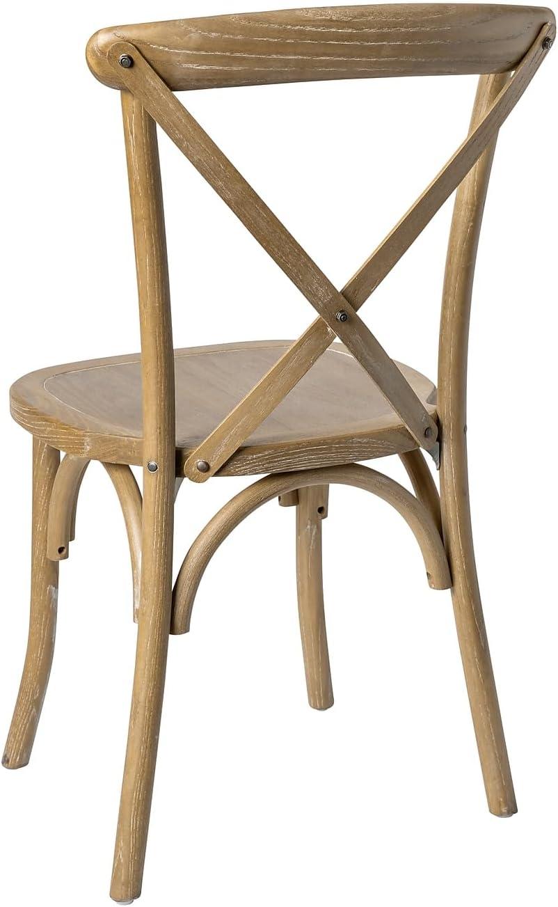Flash Furniture 2-pack Advantage Medium Natural With White Grain X-Back Chair