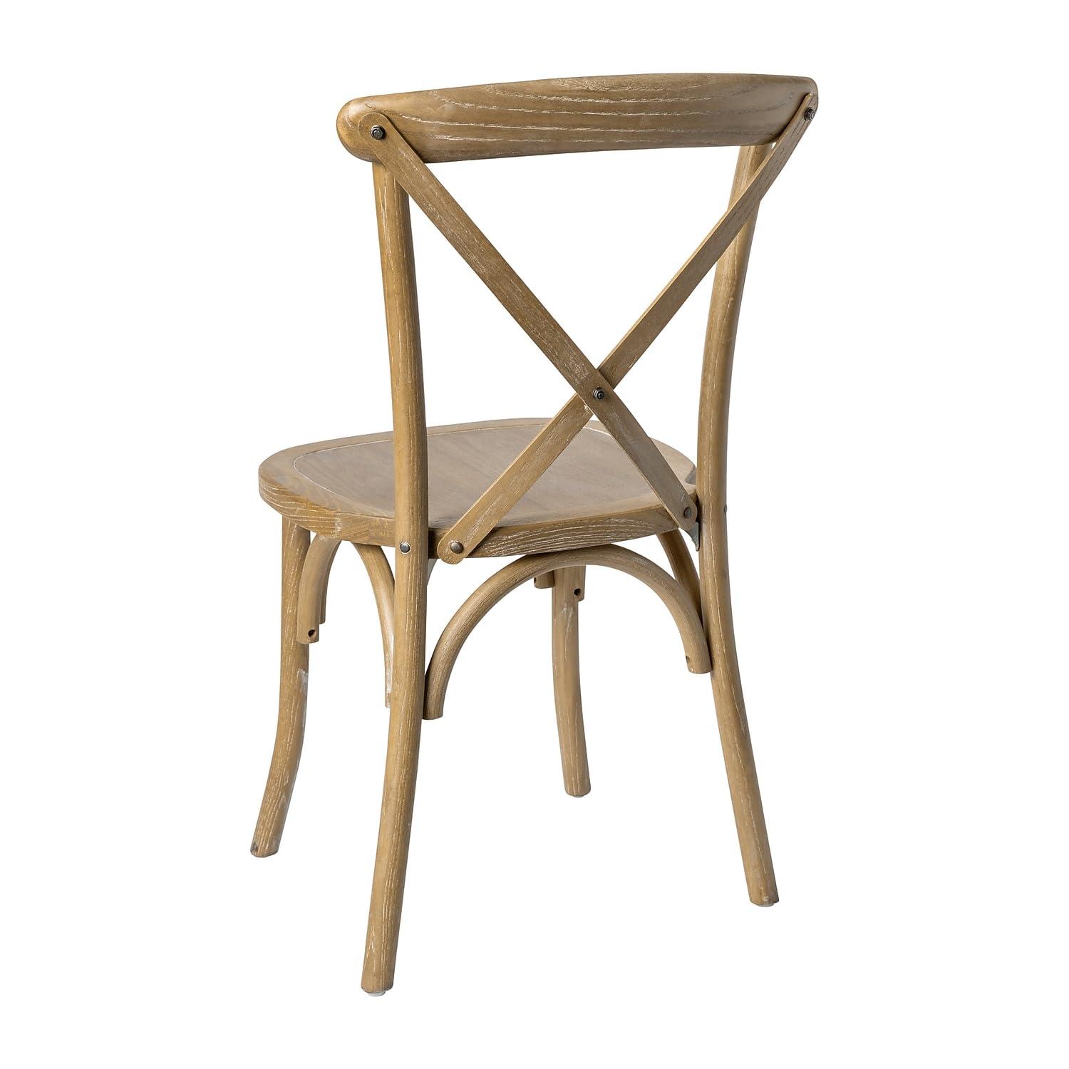 Flash Furniture 2-pack Advantage Medium Natural With White Grain X-Back Chair