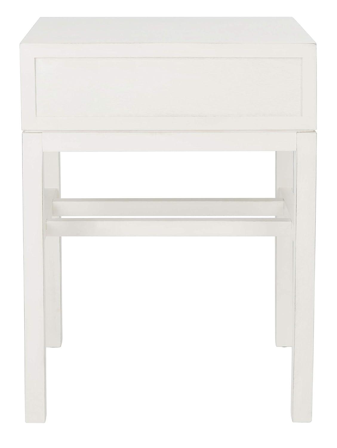 Ajana 1 Drawer Accent Table - Distressed White - Safavieh.