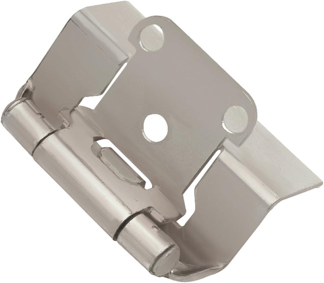 Satin Nickel Self-Closing Semi-Concealed Cabinet Hinges