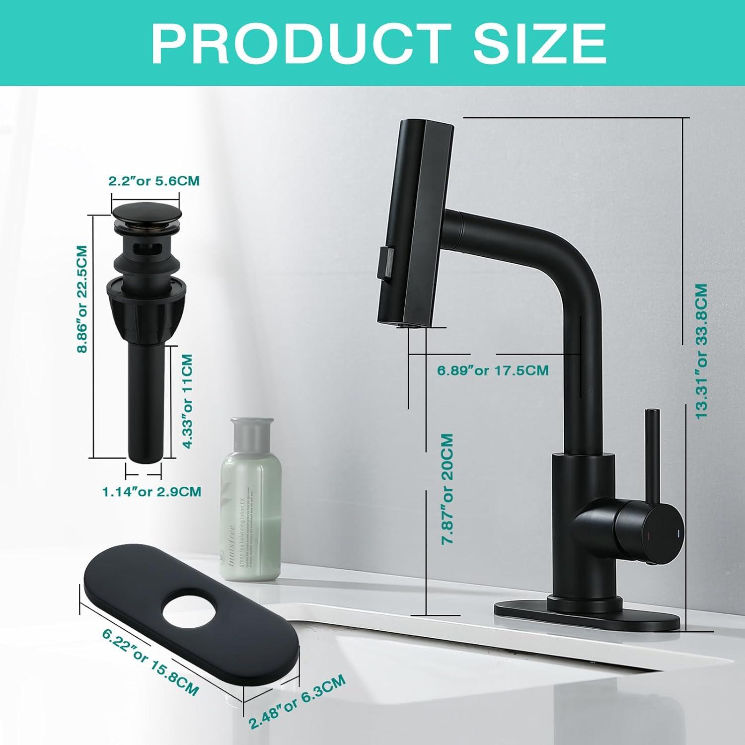 Matte Black Stainless Steel Pull Down Sprayer Faucet