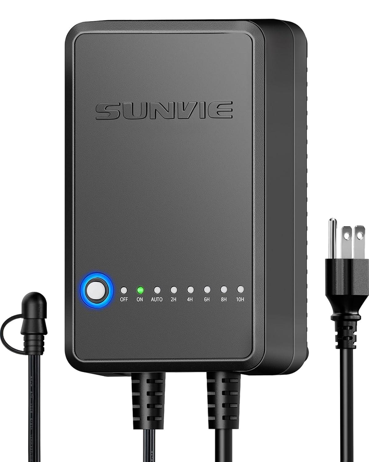 SUNVIE 60W Low Voltage Landscape Transformer with Timer and Photocell Sensor, 120V AC to 12V DC Landscape Lighting Transformer Weatherproof Low Voltage Transformer for Landscape Lights Pathway Lights