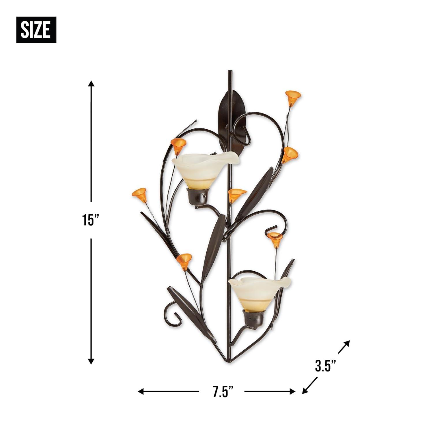 CintBllTer 10015809 Amber Lilies Candle Wall Sconce
