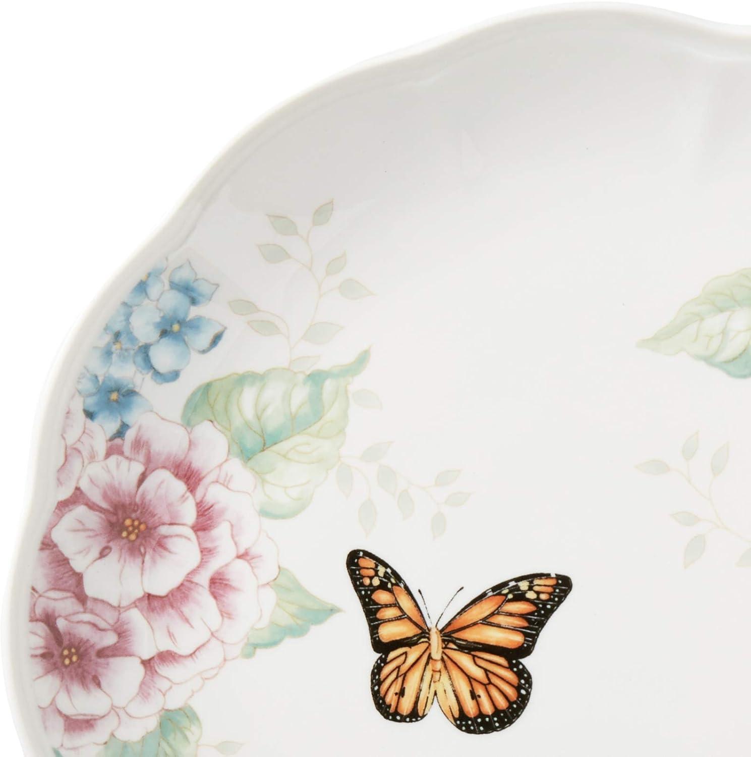 Butterfly Meadow Hydrangea 12-Piece Porcelain Dinnerware Set