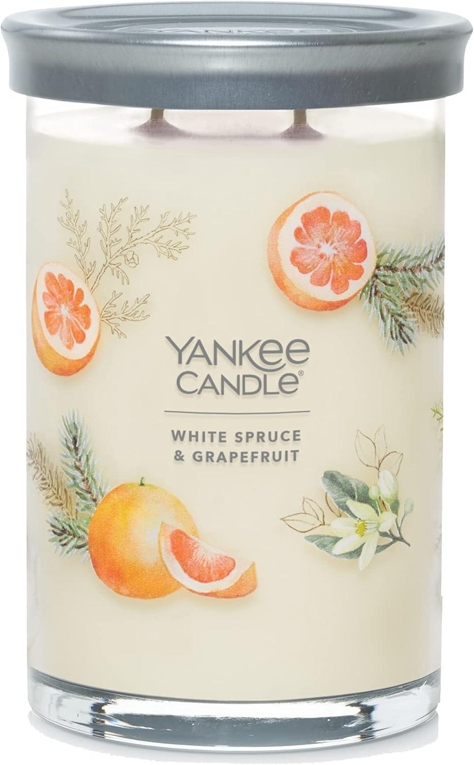 Yankee Candle Signature Large 2-Wick Candle, White Spruce & Grapefruit, 20 oz