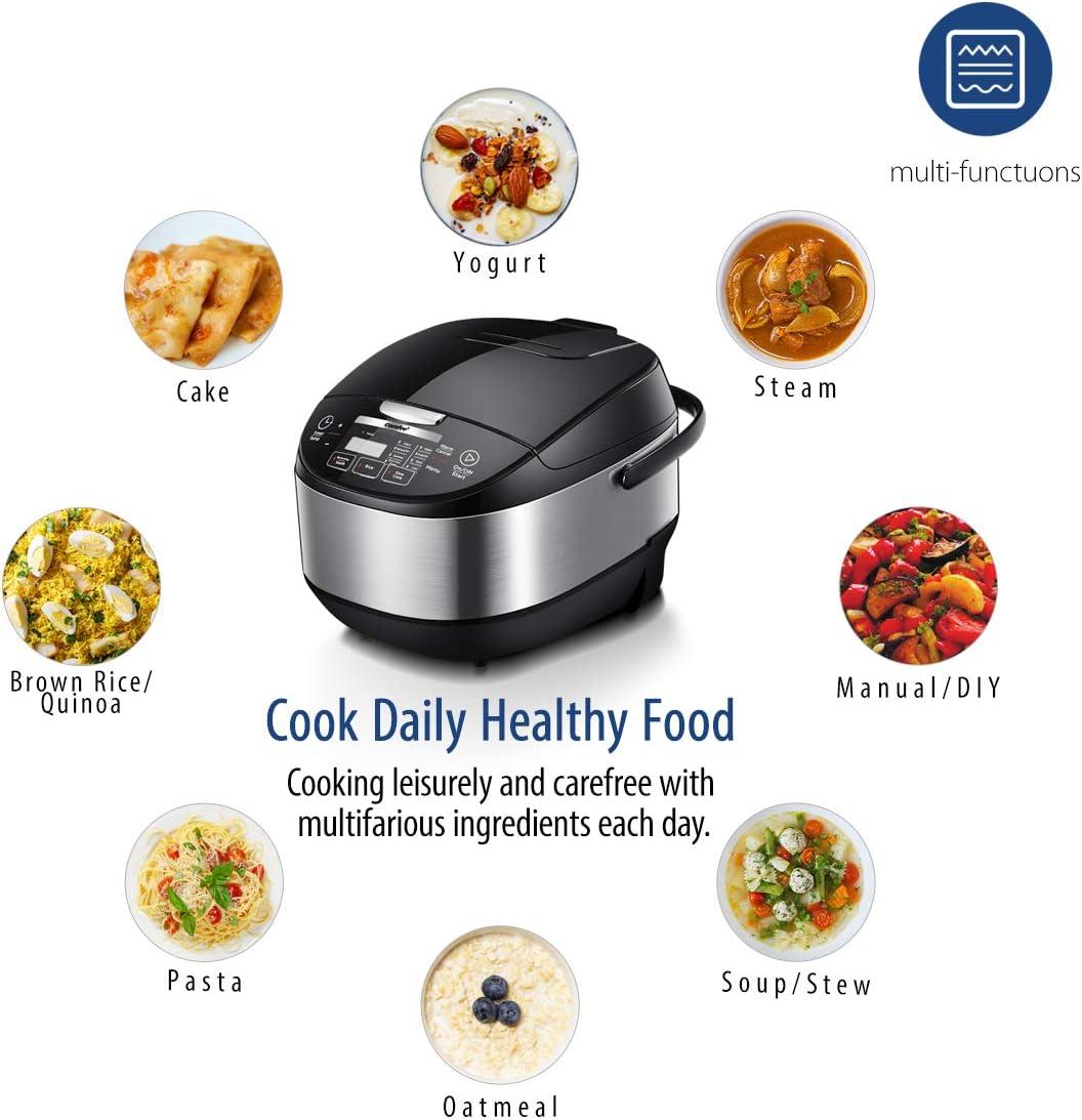 Comfee Multi-Function 10-Cup Electric Rice Cooker, Black - 11 Digital Cooking Programs