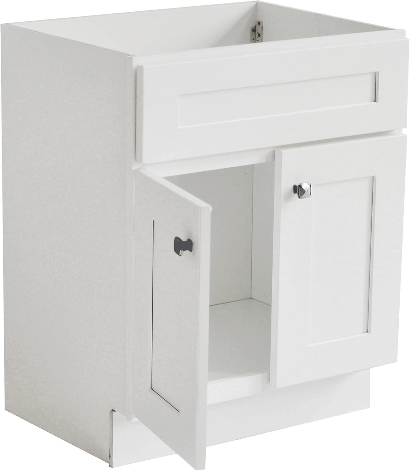 Design House 586925 Brookings 24x18 Unassembled Modern 2-Door Shaker Bathroom Vanity Cabinet Only, White