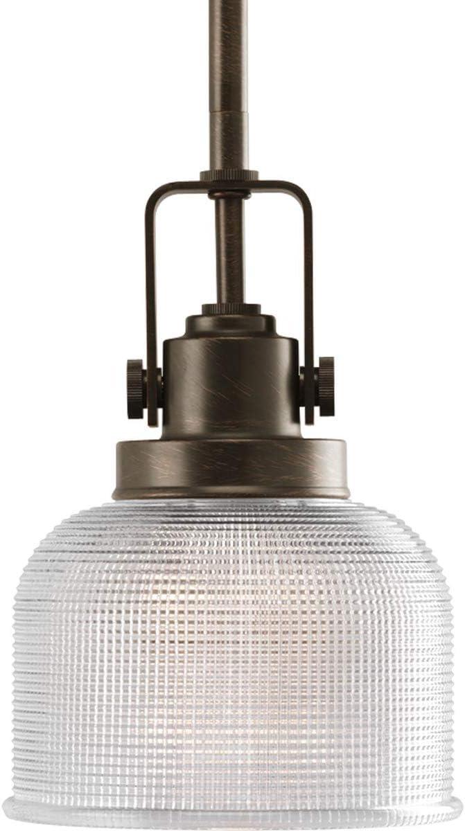 Progress Lighting Archie 1-Light Mini-Pendant, Polished Chrome, Prismatic Glass Shade