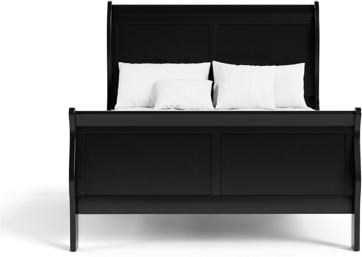 Furniture of America Toni Transitional Solid Wood Panel Full Bed in Black