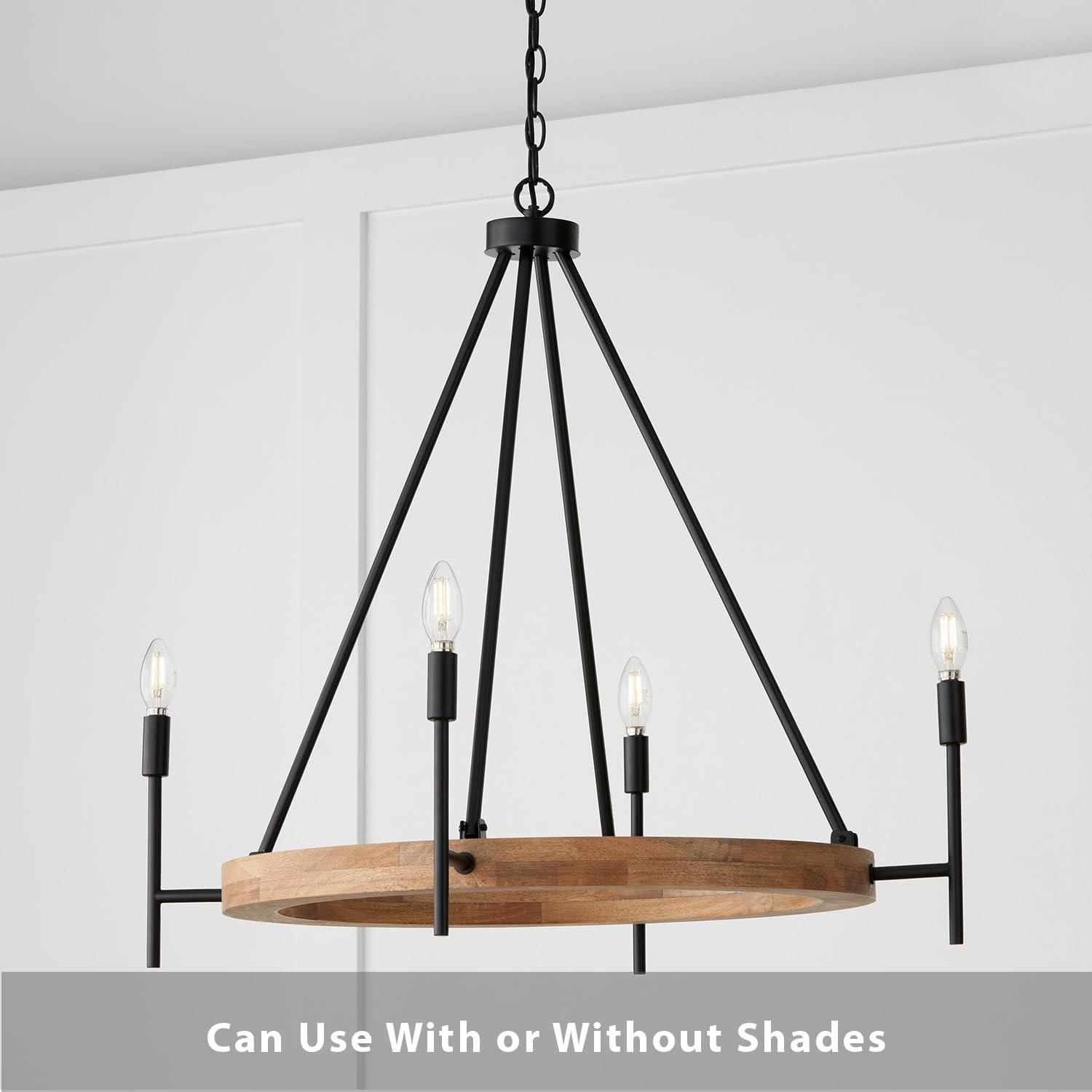 Jonah 4 - Light Dimmable Wagon Wheel Chandelier