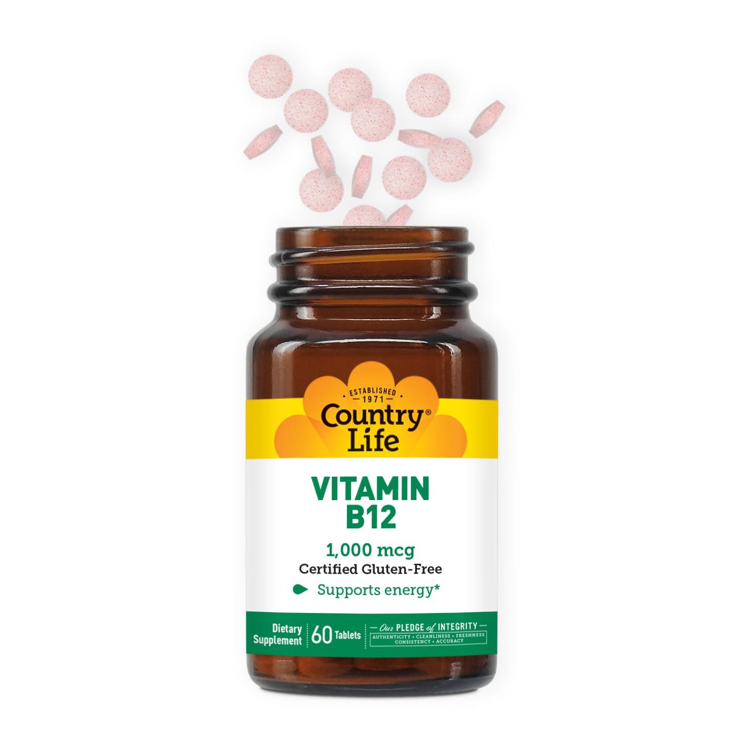 Country Life Vitamin B12 1,000 mcg 60 Tabs