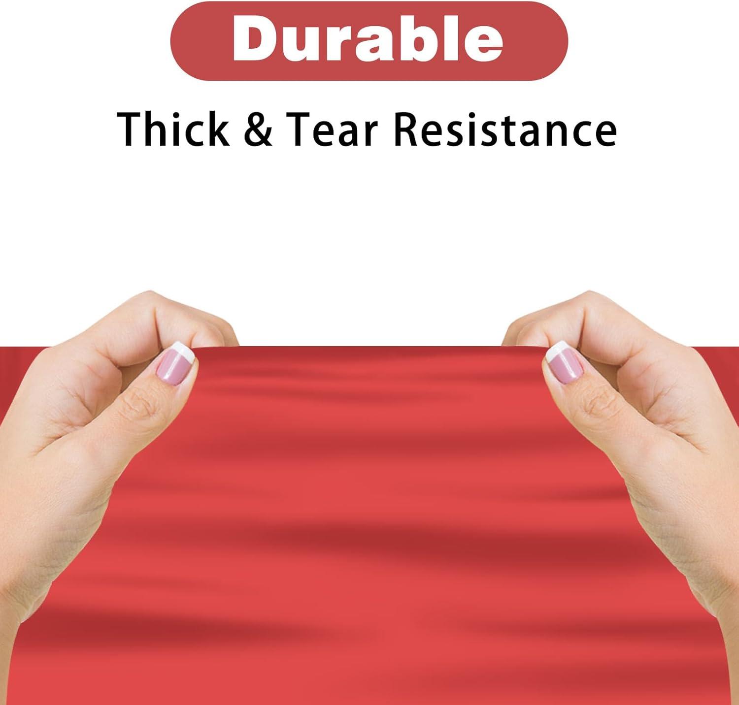 Crown Display Premium Quality Plastic Tablecloth 84 Inch. Round- Red- 6 Packs