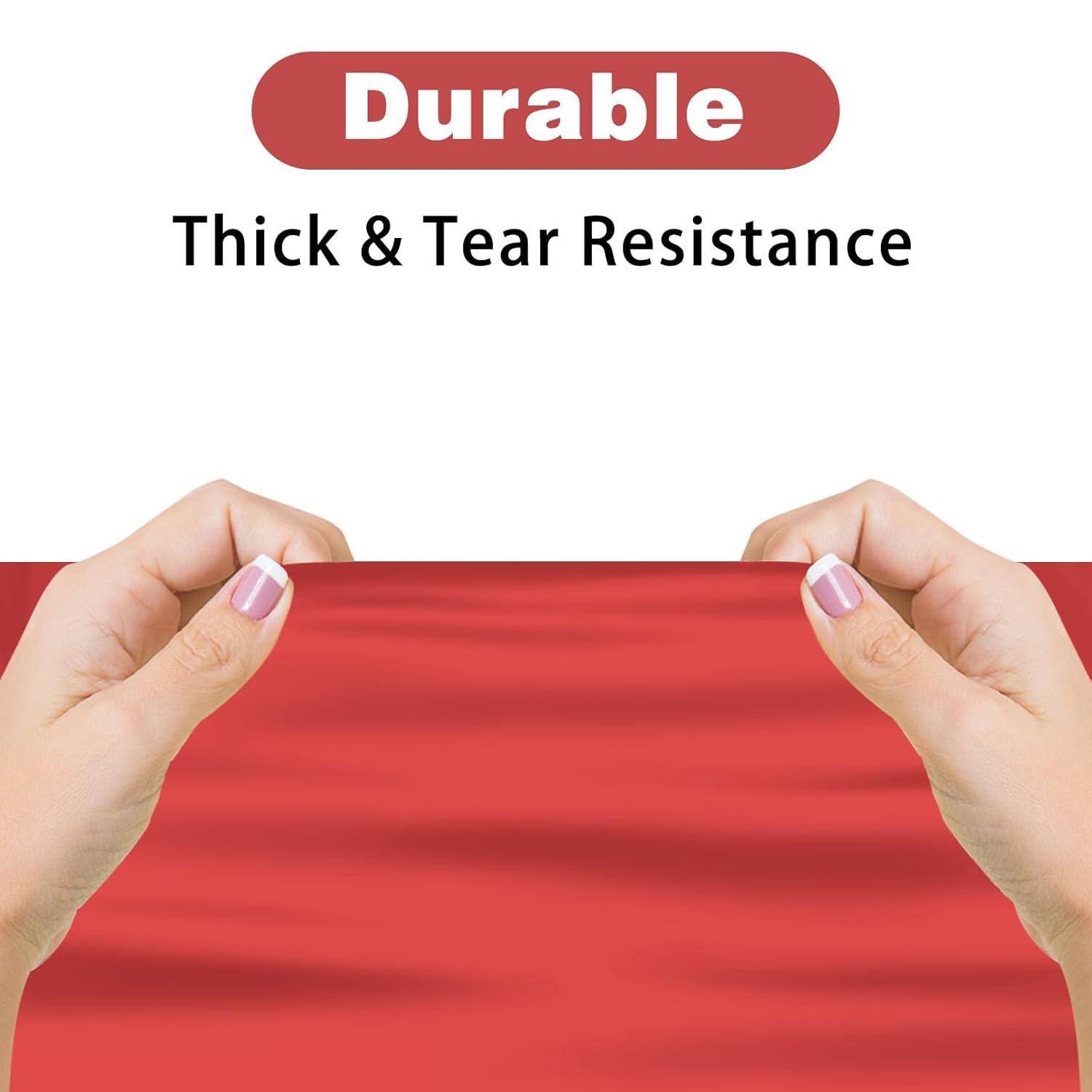 Crown Display Premium Quality Plastic Tablecloth 84 Inch. Round- Red- 6 Packs