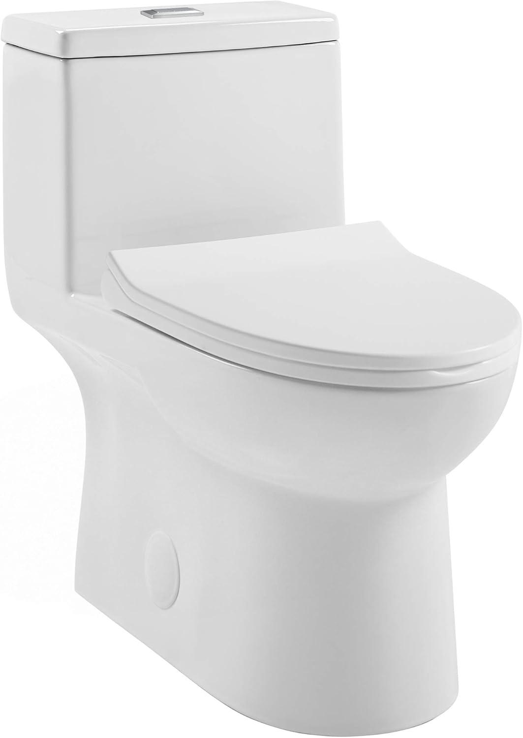 Daxton White Elongated Dual-Flush One-Piece Toilet