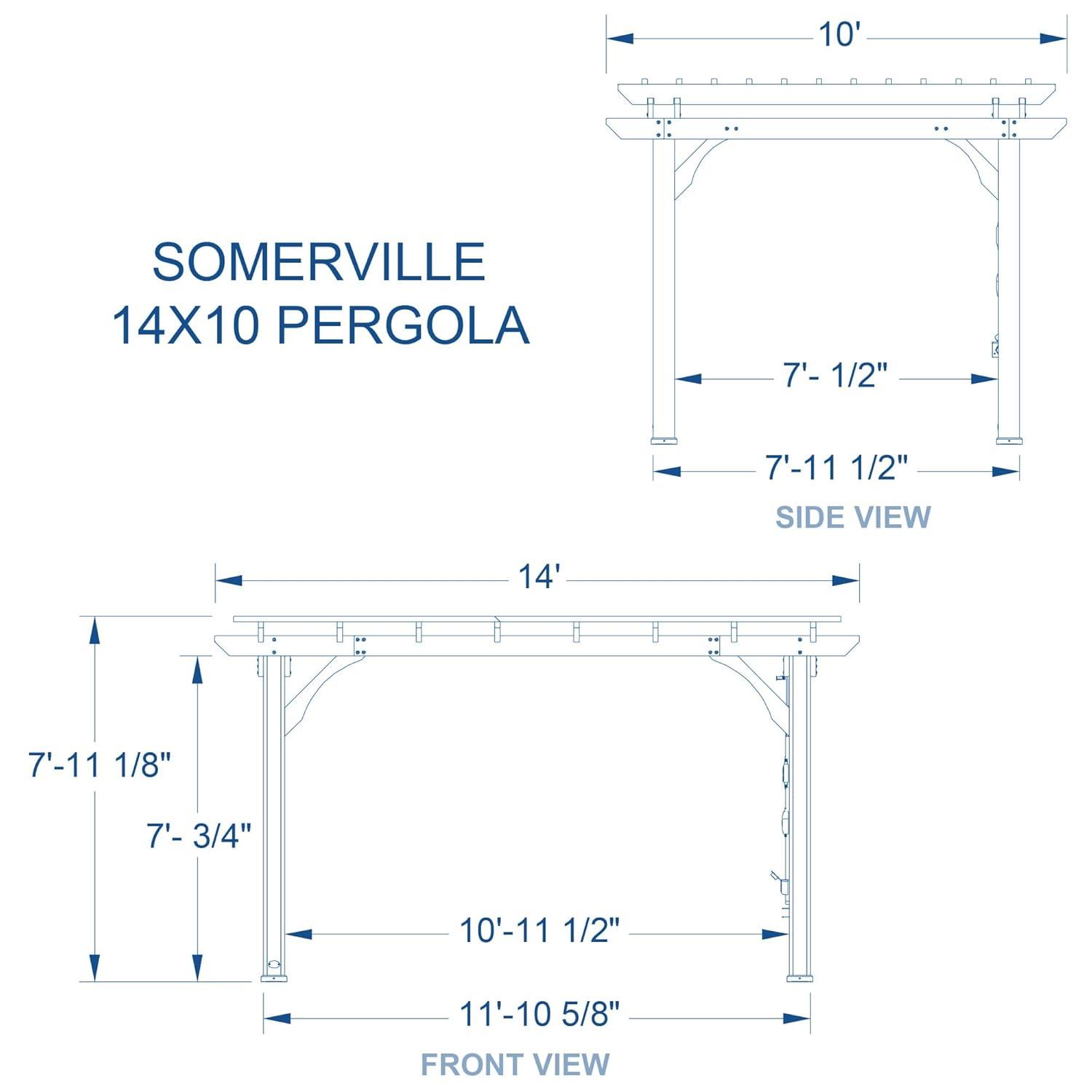 Backyard Discovery Backyard Discovery Somerville 14' x 10' Cedar Wood Outdoor Patio Pergola Kit with Trellis Roof and PowerPort