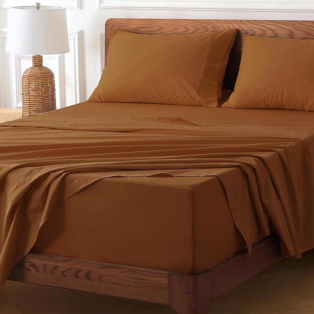 HYPREST 100% Cotton Sheets Extra Deep Pocket, Hotel Luxury Soft Cooling Cotton Sheet Sets