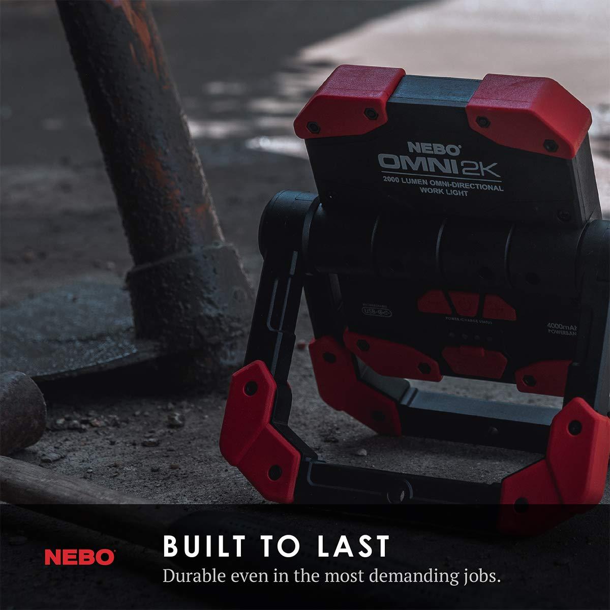NEBO Omni 2,000 Lumen COB LED Black Rechargeable Handheld Work Light