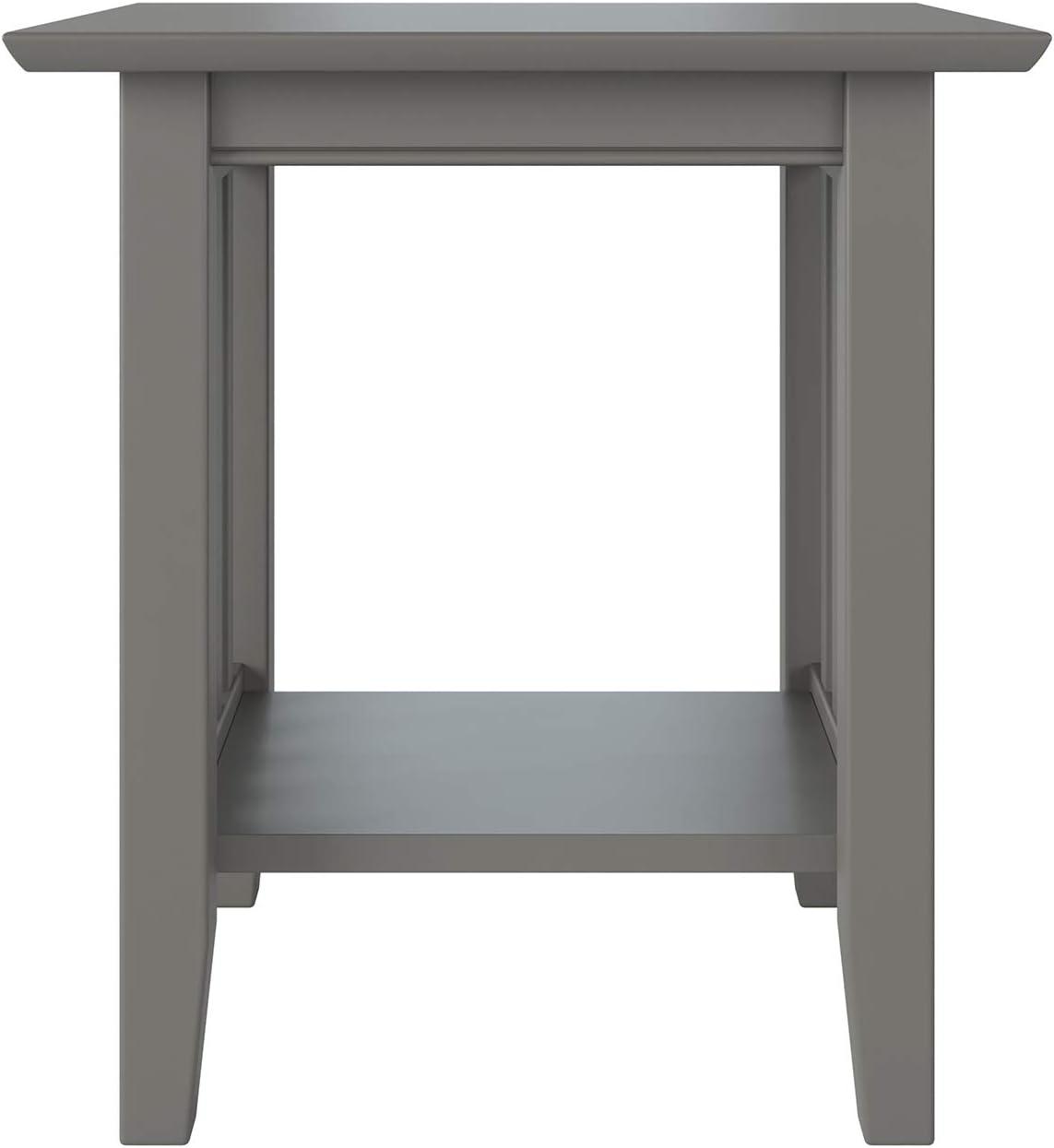 Mission Style Gray Solid Wood 20" x 20" End Table