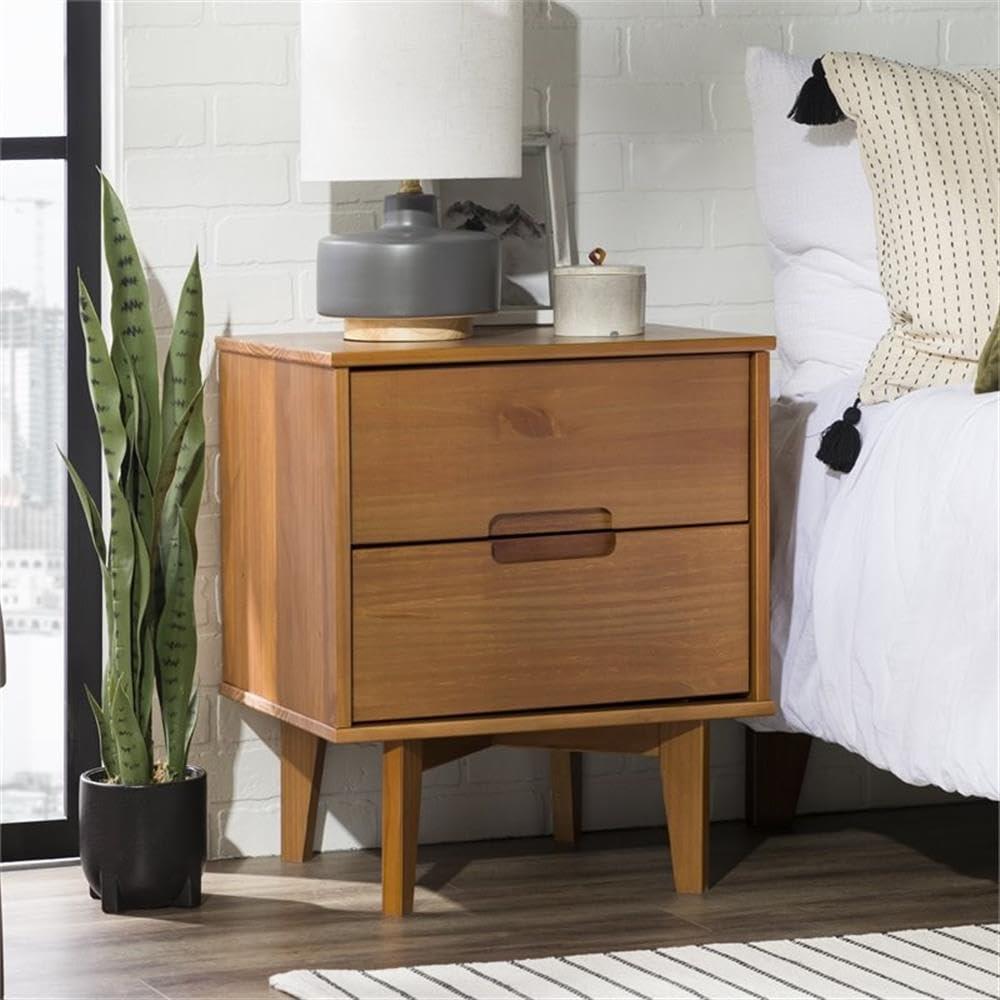AllModern Mags Solid Wood Groove 2-Drawer Nightstand