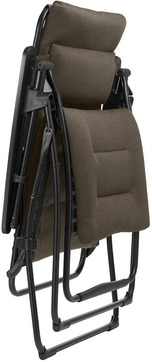 Lafuma Futura Air Comfort Outdoor Zero Gravity Steel Folding Recliner Chair for Camping, Backyards, Patio, Lawn, and Garden, Taupe