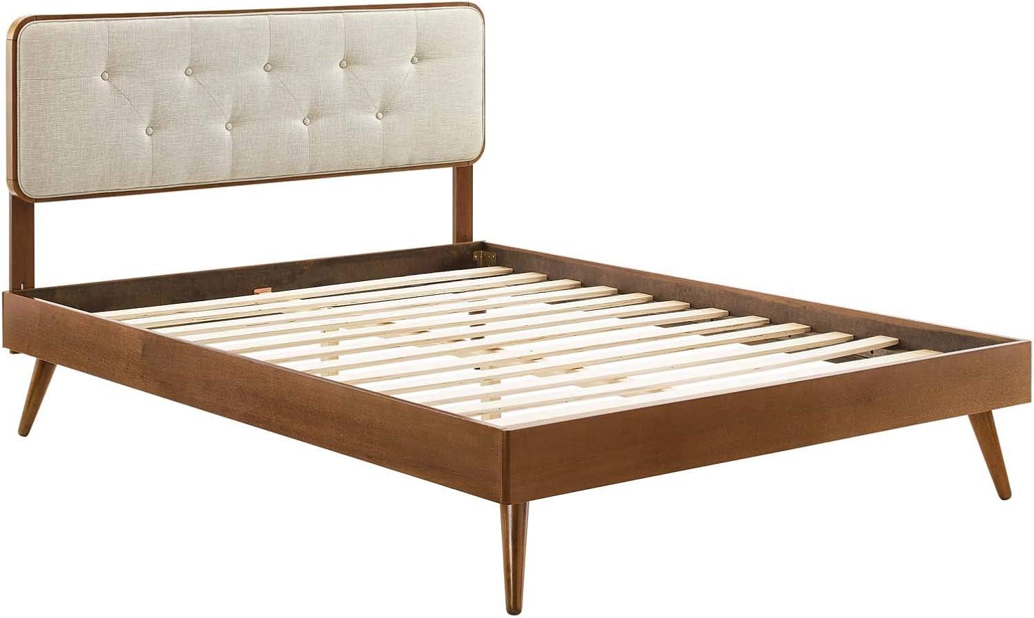 Bridgette Wood Platform Bed with Splayed Legs