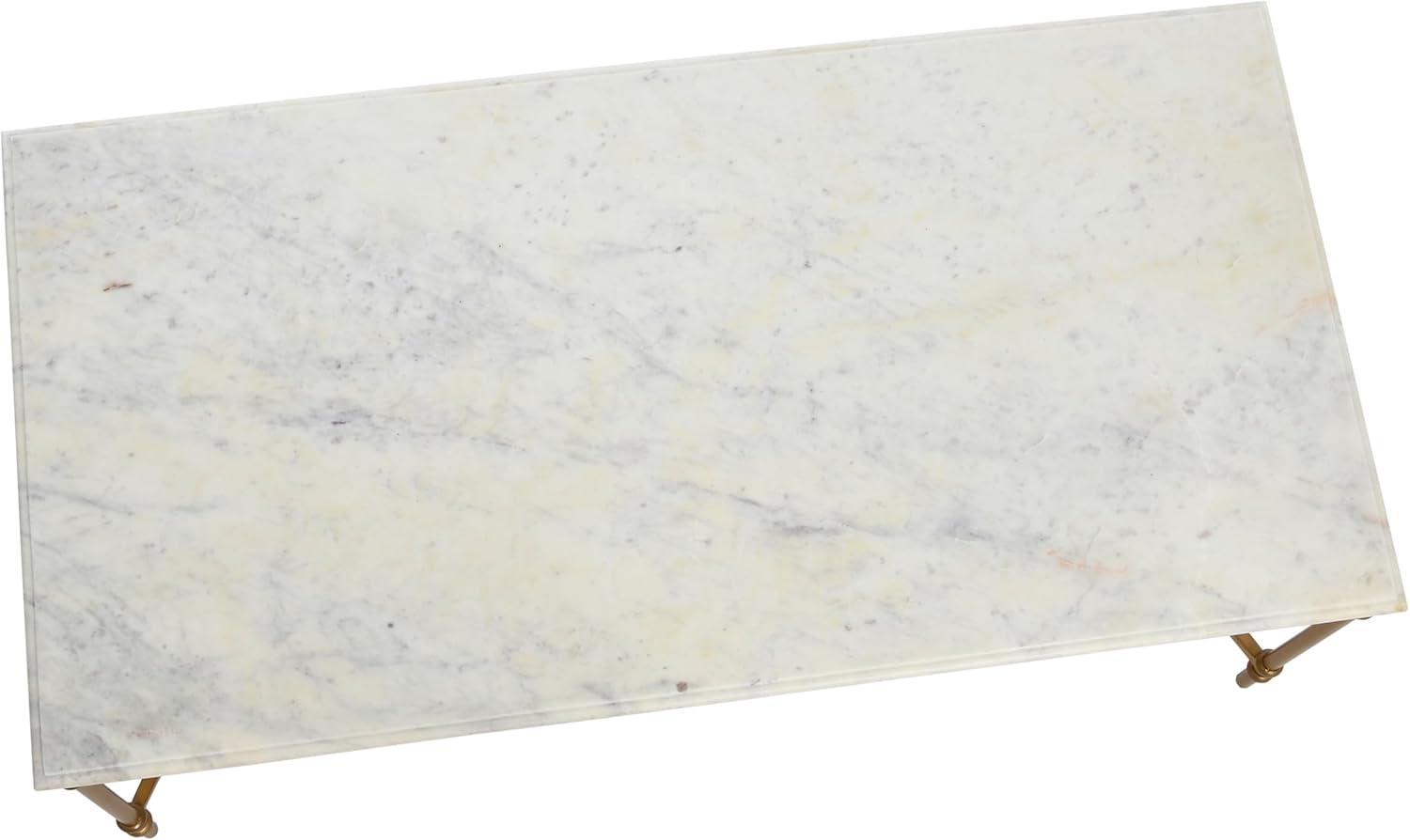 Creative Co-Op Libertine Genuine Marble and Metal Coffee Table, Gold Finish