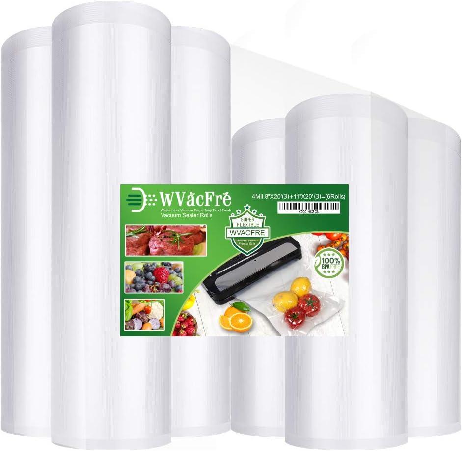 6 Pack BPA-Free Heavy Duty Vacuum Sealer Rolls for Food Storage