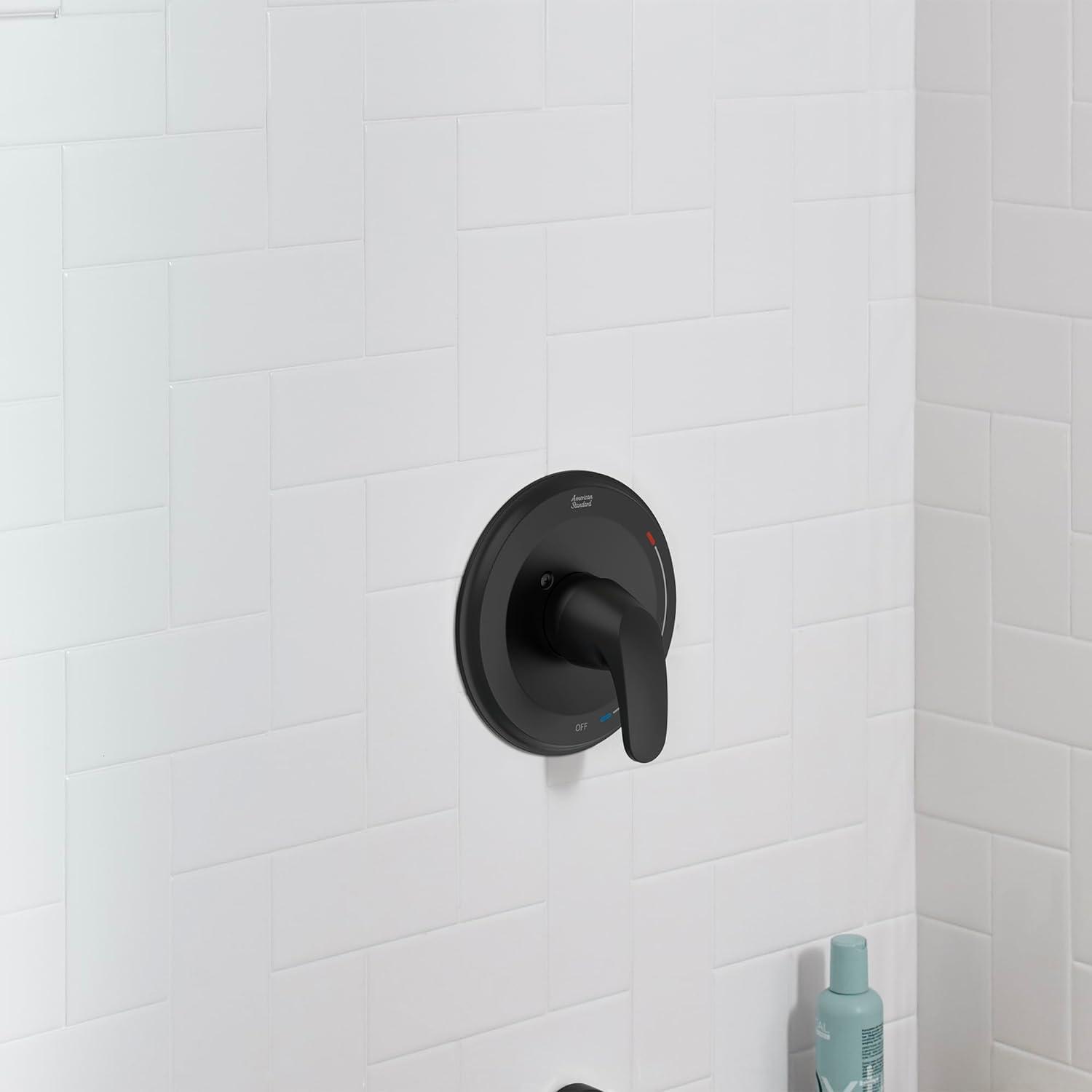 Matte Black Wall Mounted Metal Shower Head with Lever Handle