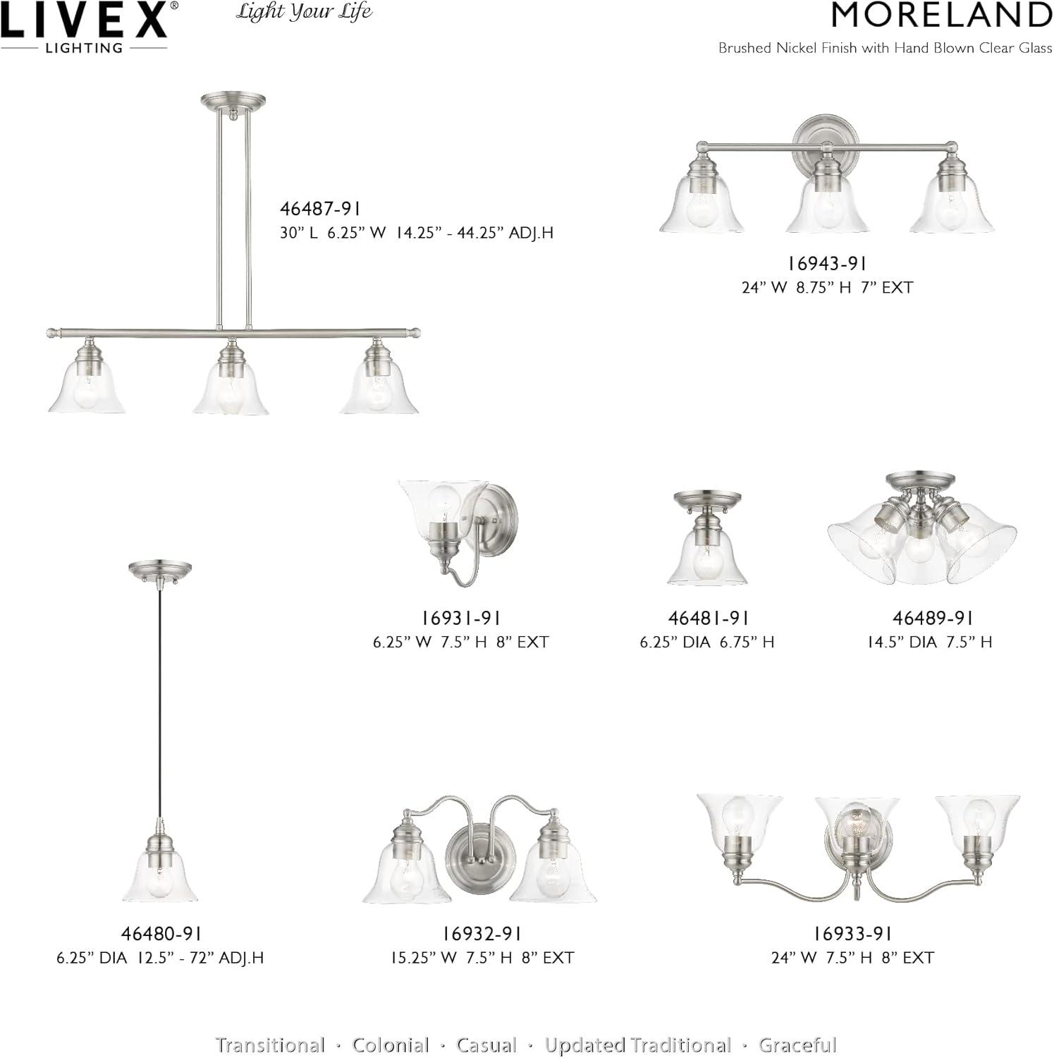 Livex Lighting Moreland 2 - Light Vanity in  Brushed Nickel