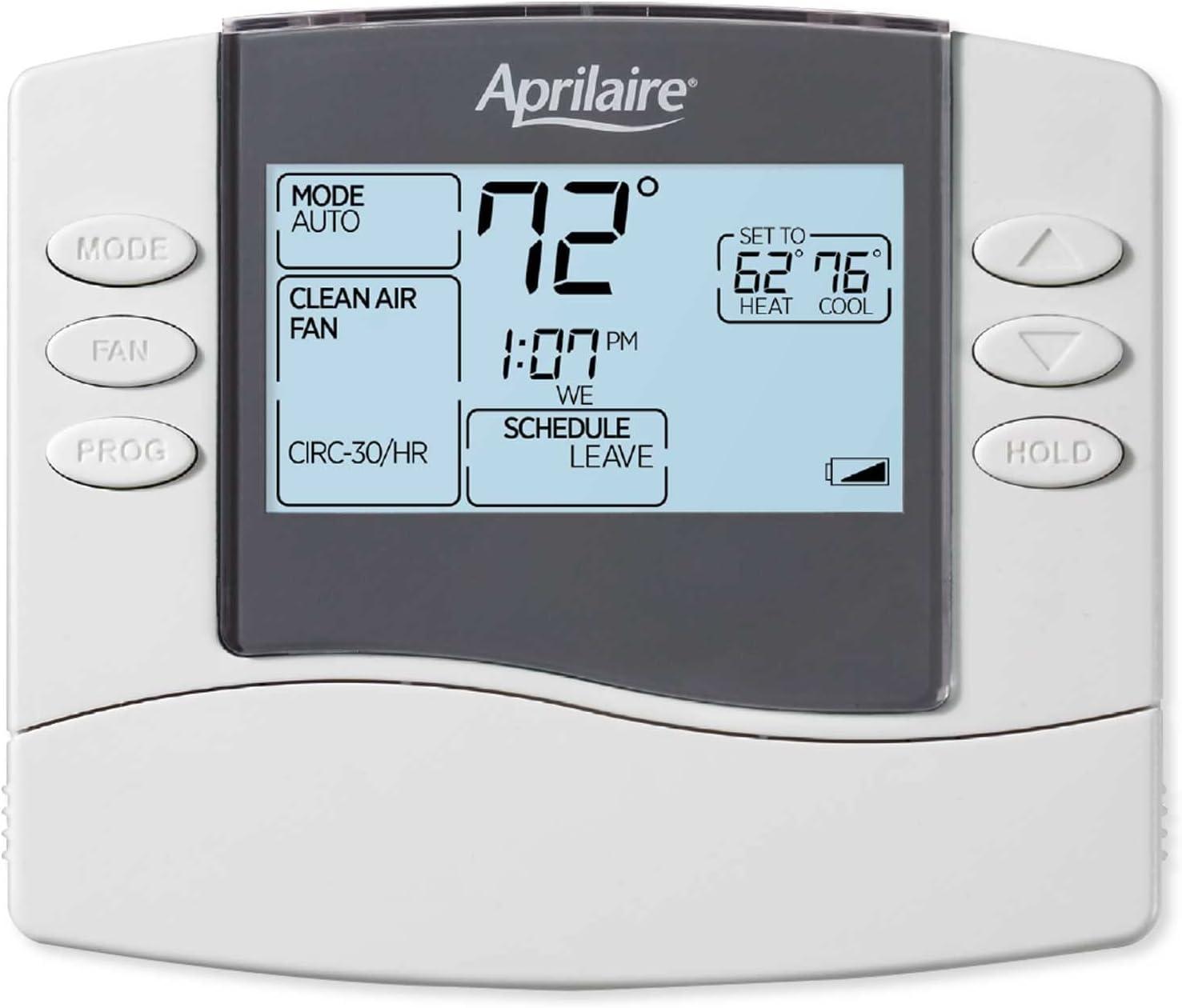 Aprilaire Grey Programmable Digital Thermostat with LCD Display