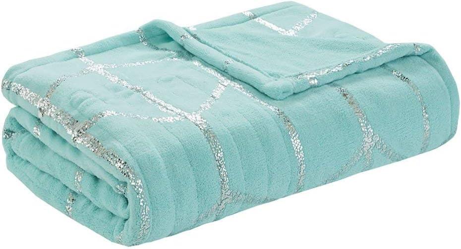 Arielle Metallic Print Electric Heated Throw Blanket