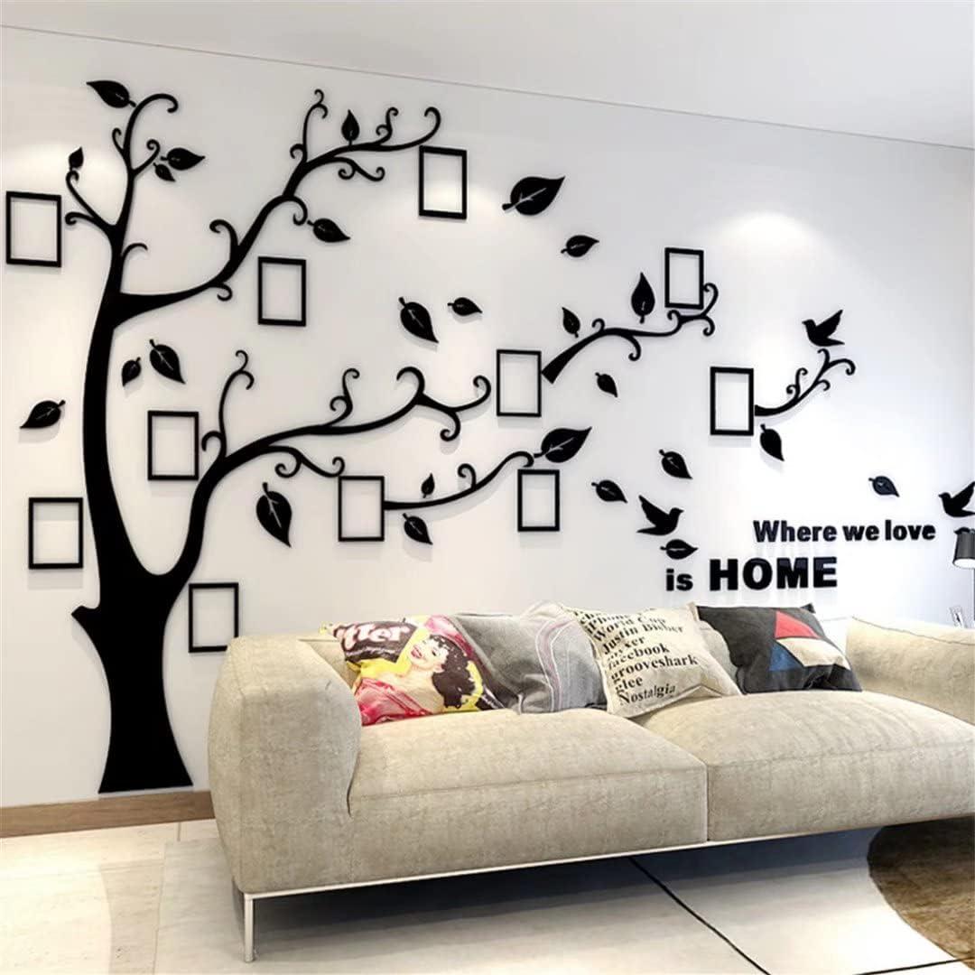 Red Barrel Studio® 3D Tree Wall Stickers - DIY Photo Frame Tree Wall Decal Family Photo Frame Sticker Murals Wall Decor Living Room Bedroom TV Background Home Decorations