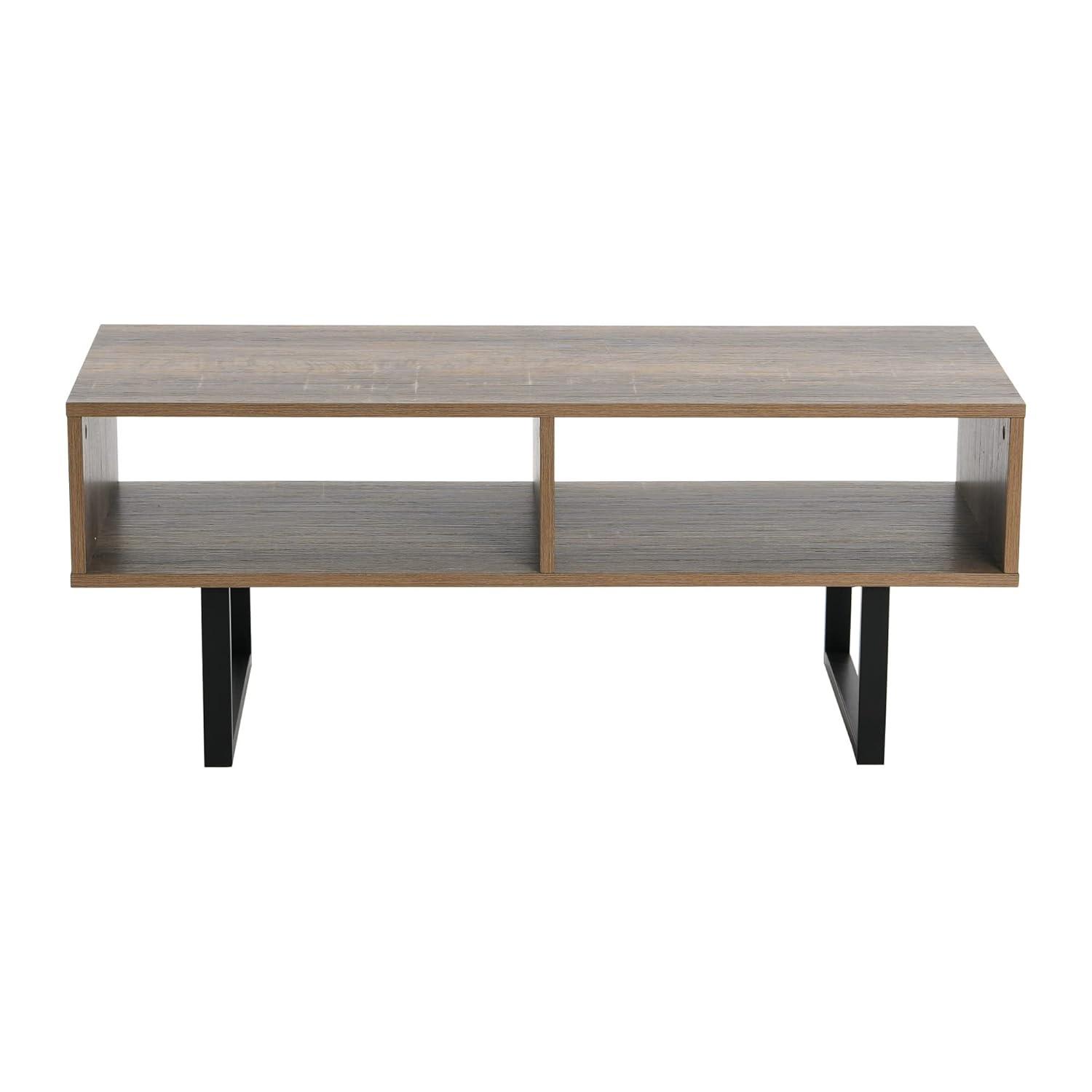 Household Essentials Jamestown TV Stand: Engineered Wood, Iron Frame, for 42" TVs Ashwood