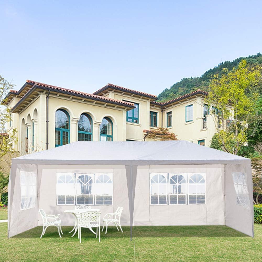 White 10' x 20' Heavy Duty Outdoor Canopy Tent with Removable Walls