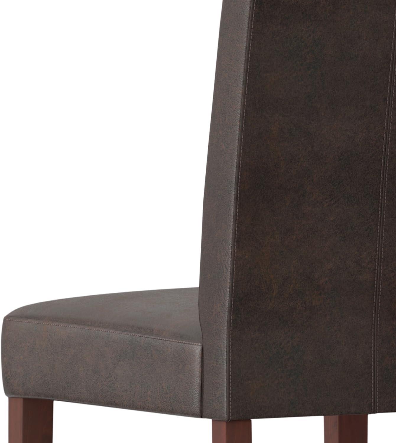 Simpli Home Acadian Solid Wood Parson Dining Chair (Set Of 2) In Distressed Brown