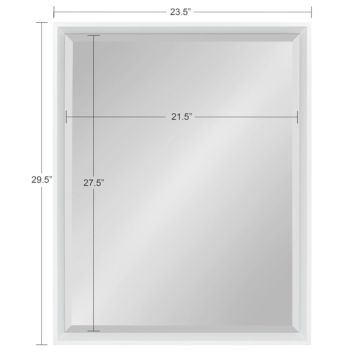 24" x 30" Calter Framed Wall Mirror White - Kate and Laurel