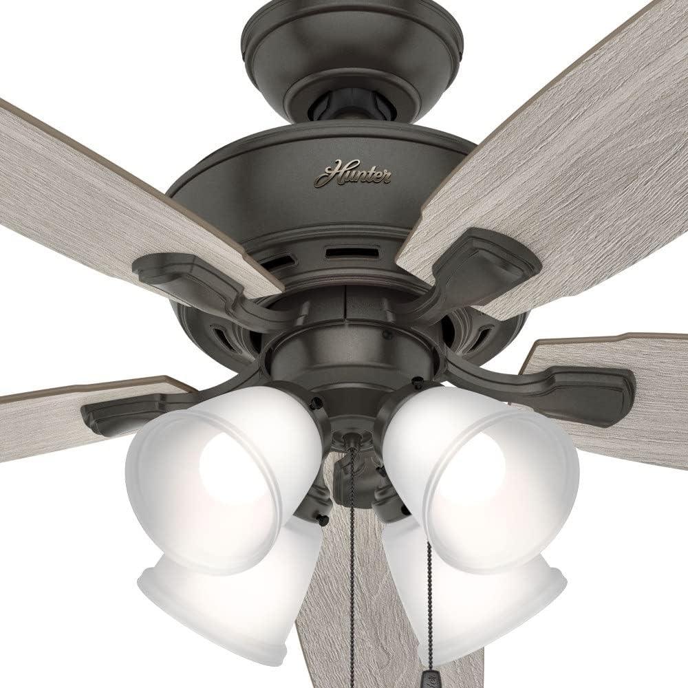 52" Amberlin 5 - Blade Standard Ceiling Fan with Pull Chain and Light Kit Included