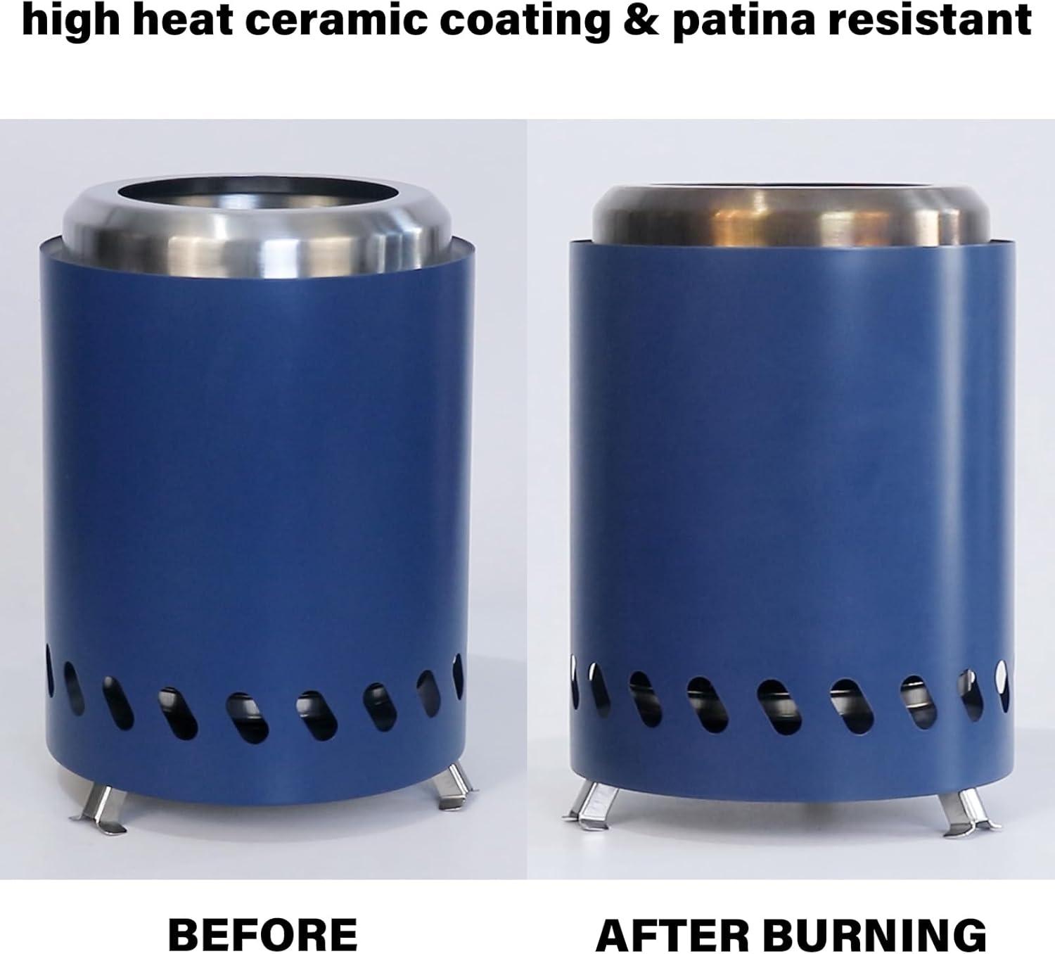 5.5inch Mini Fire Pit for Table, Small Tabletop Fire Pit , Outdoor Fire Pit Tabletop with Carry Bag,Stainless Steel, Blue