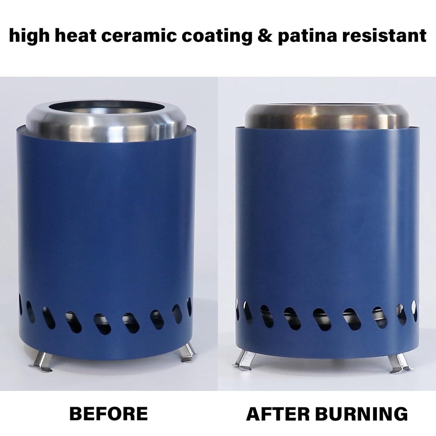 5.5inch Mini Fire Pit for Table, Small Tabletop Fire Pit , Outdoor Fire Pit Tabletop with Carry Bag,Stainless Steel, Blue