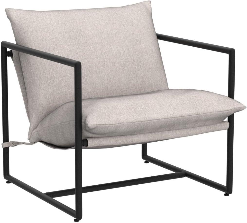 Zinus Aidan Metal Framed Indoor Sling Accent Chair, Oatmeal