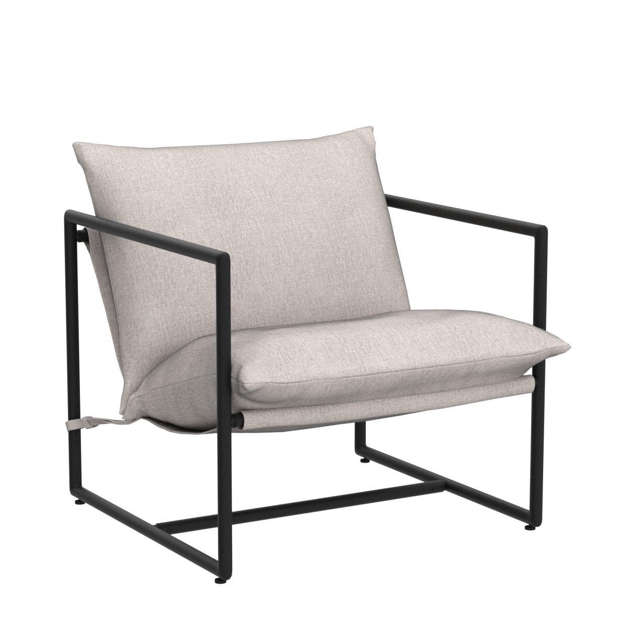 Zinus Aidan Metal Framed Indoor Sling Accent Chair, Oatmeal