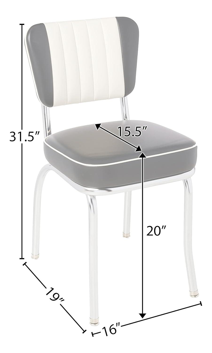 Richardson Seating Retro Home Upholstered Channel Back Dining Chair
